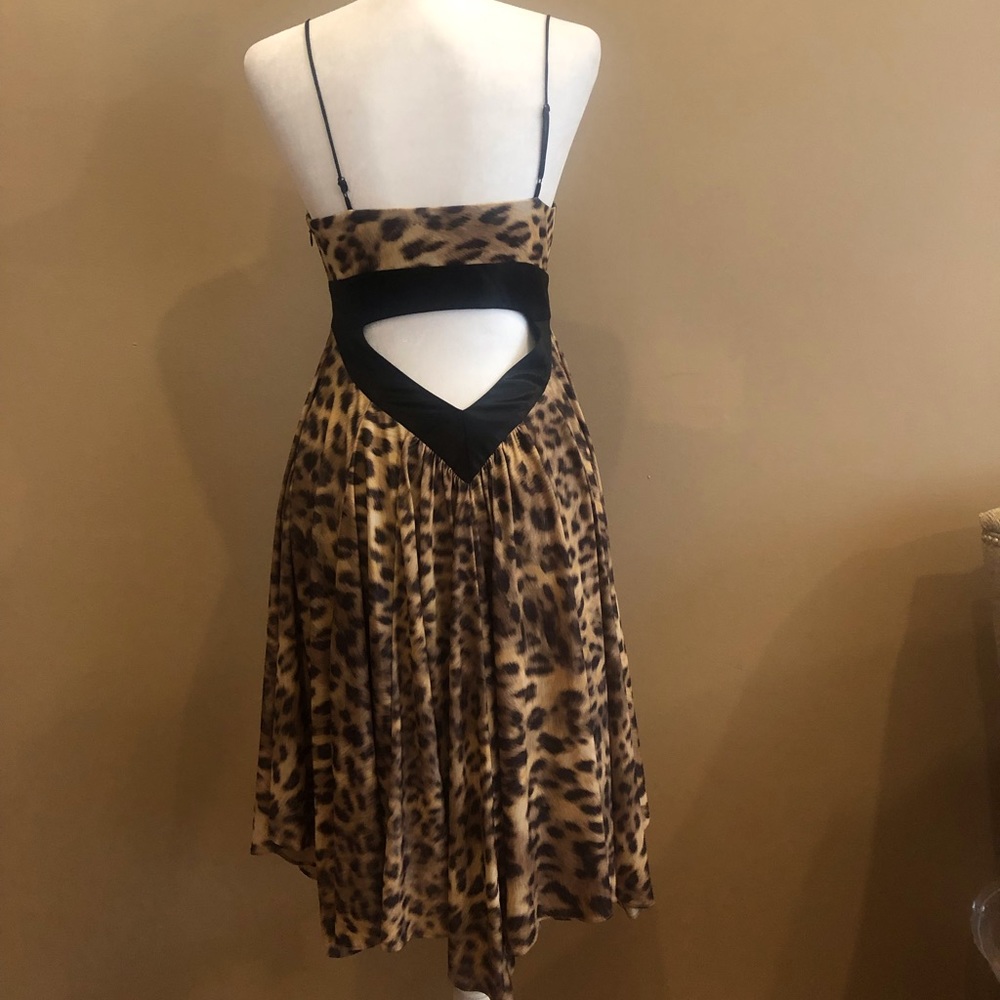 Cache Leopard Print Spaghetti Strap Cocktail Dres… - image 3